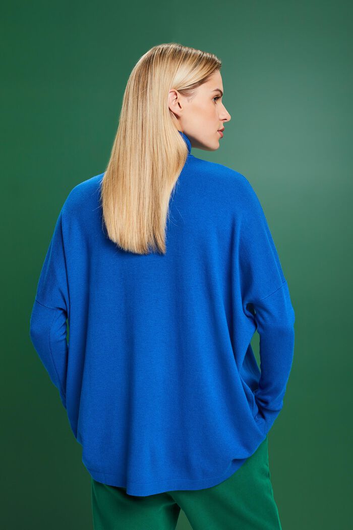Rollneck Batwing Sweater, BRIGHT BLUE, detail image number 1