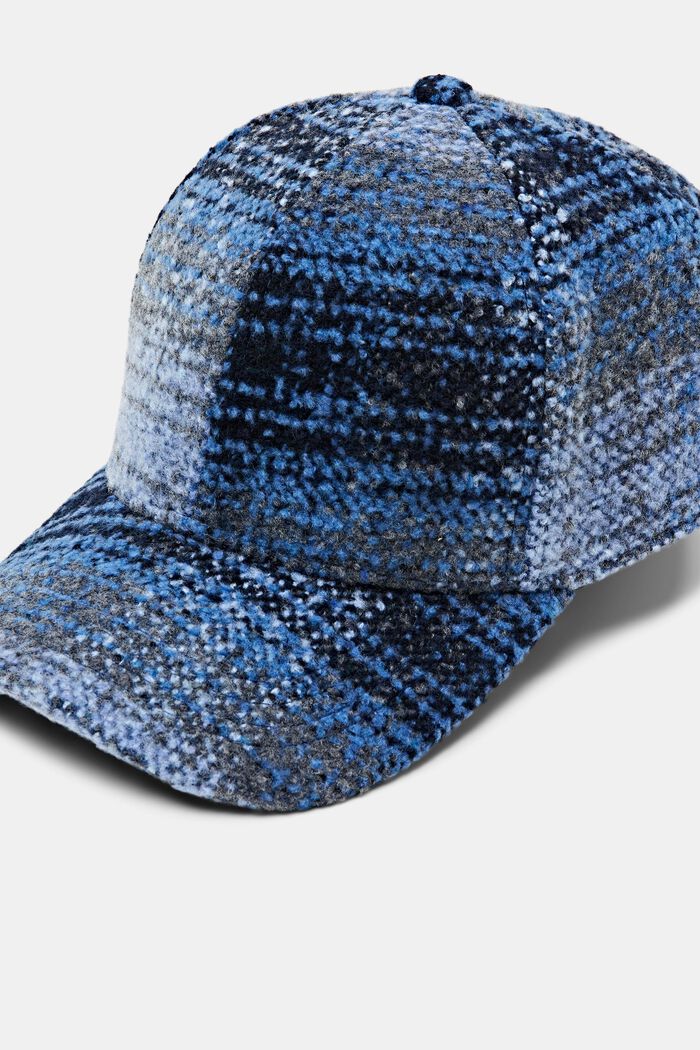 Checked Baseball Cap, BLUE, detail image number 1
