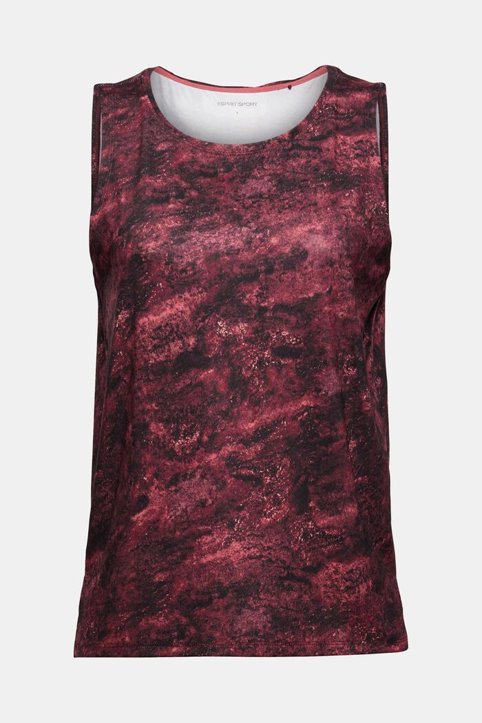 Made of recycled material: active top with E-Dry, BORDEAUX RED, detail image number 8