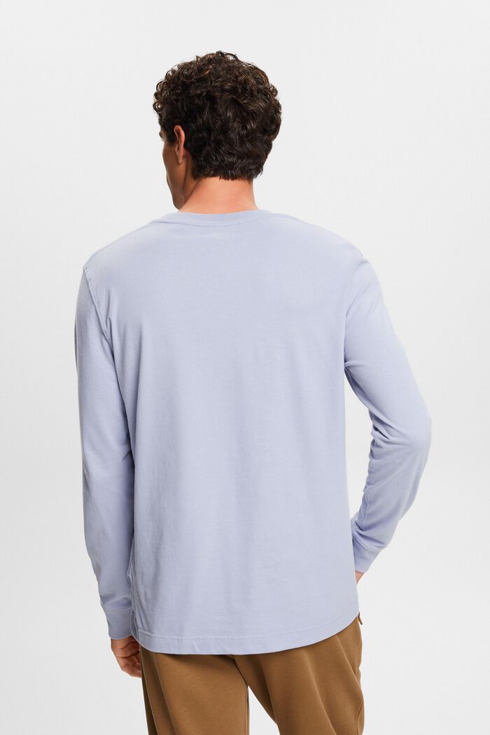 Crewneck Long Sleeve T-Shirt, LIGHT BLUE LAVENDER, detail image number 4