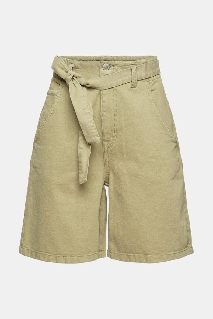 Containing hemp: shorts with a tie-around belt, LIGHT KHAKI, detail image number 6
