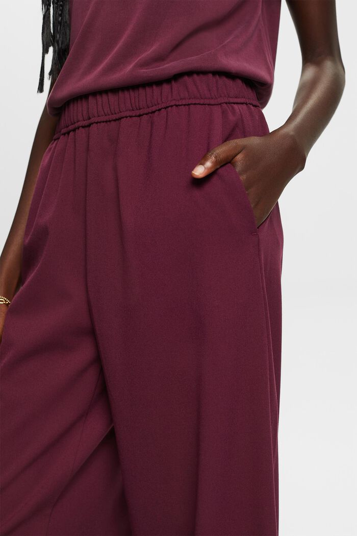 Wide leg pull-on trousers, AUBERGINE, detail image number 2