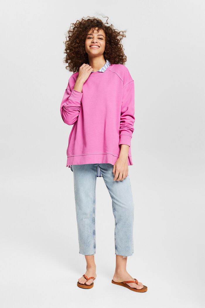 Sweatshirt with side zips, PINK FUCHSIA, detail image number 1