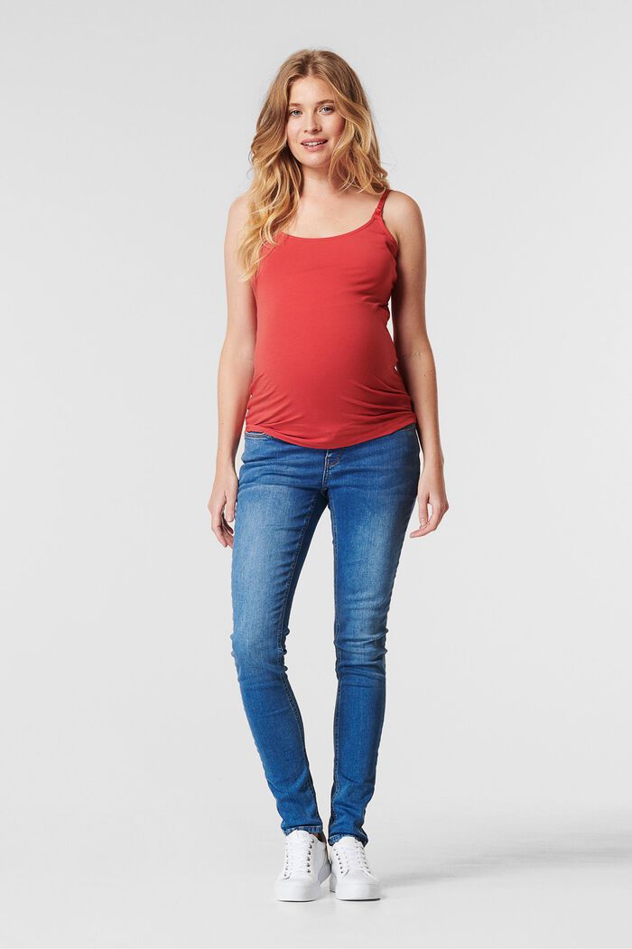 Stretch jeans with an over-bump waistband, MEDIUM WASHED, detail image number 0