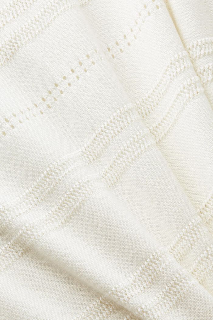 Knit Short-Sleeve Sweater, OFF WHITE, detail image number 4