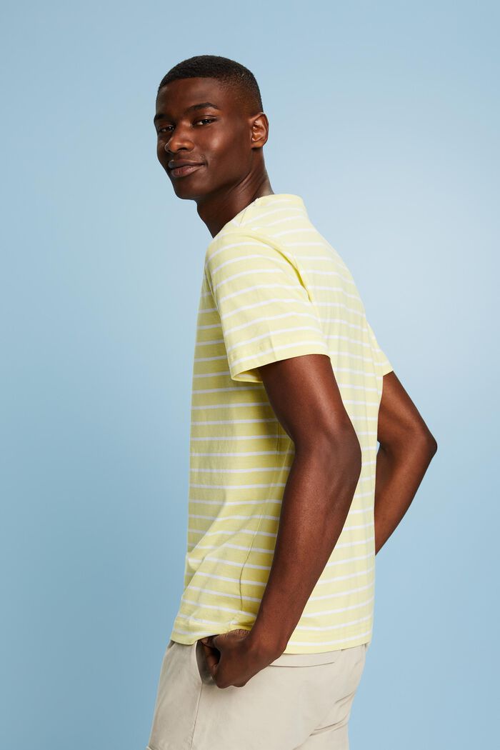 Striped Cotton Jersey T-Shirt, LIME YELLOW, detail image number 2