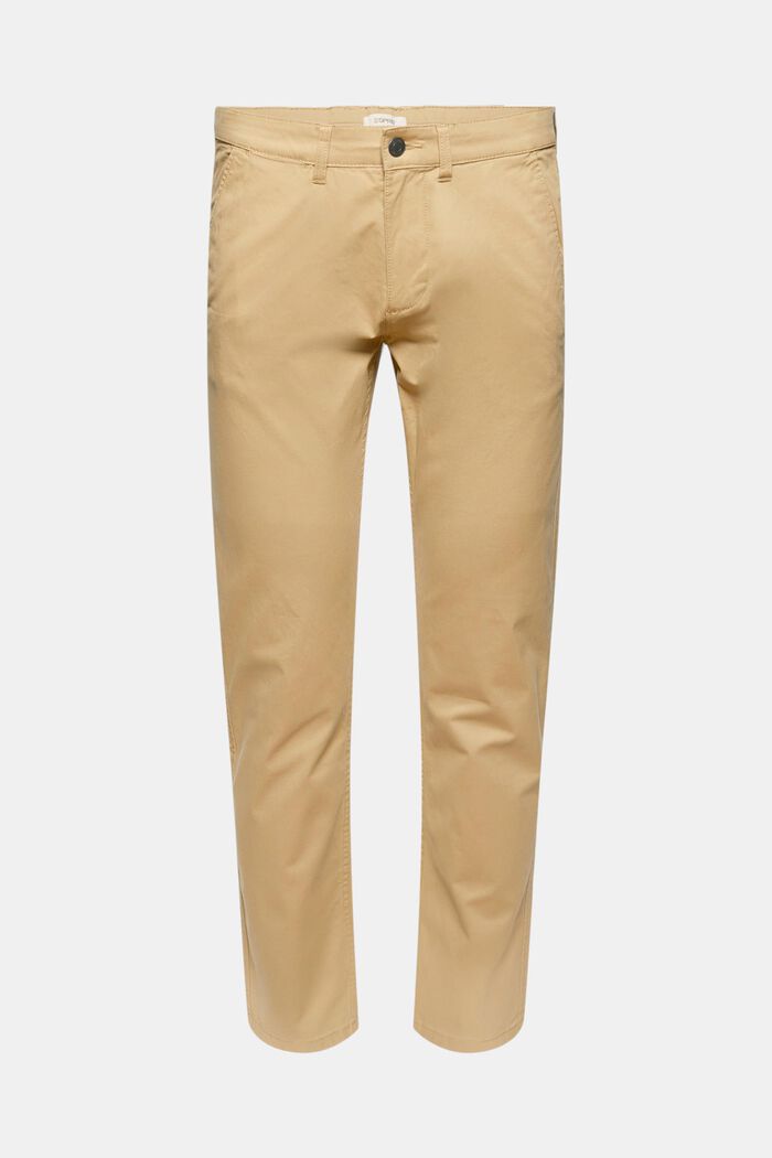 Stretch chinos, organic cotton, BEIGE, detail image number 0