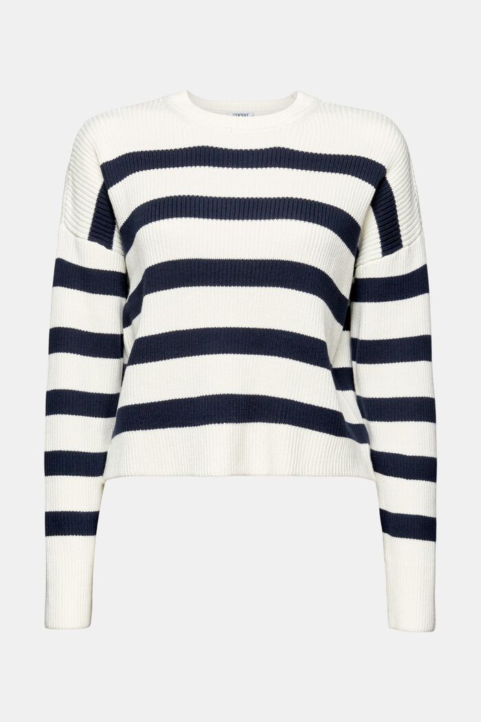 Striped Long-Sleeve Sweater, ICE, detail image number 6