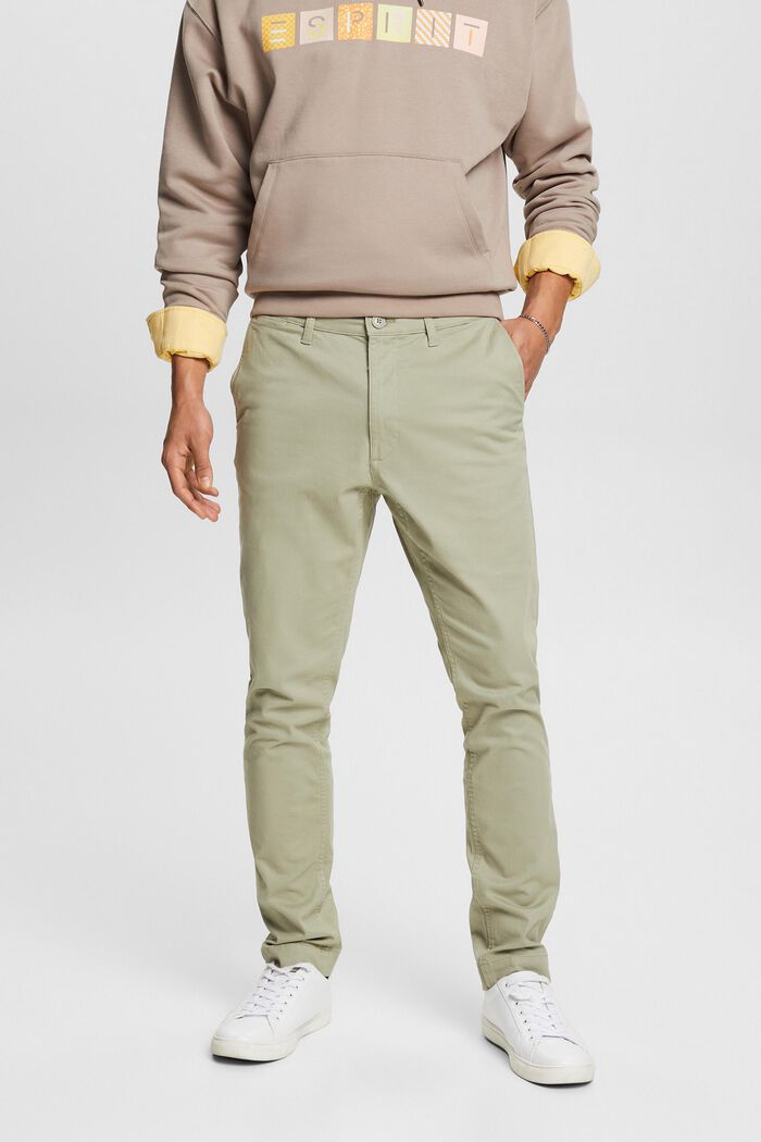 Slim-Leg Chino Pants, DUSTY GREEN, detail image number 0