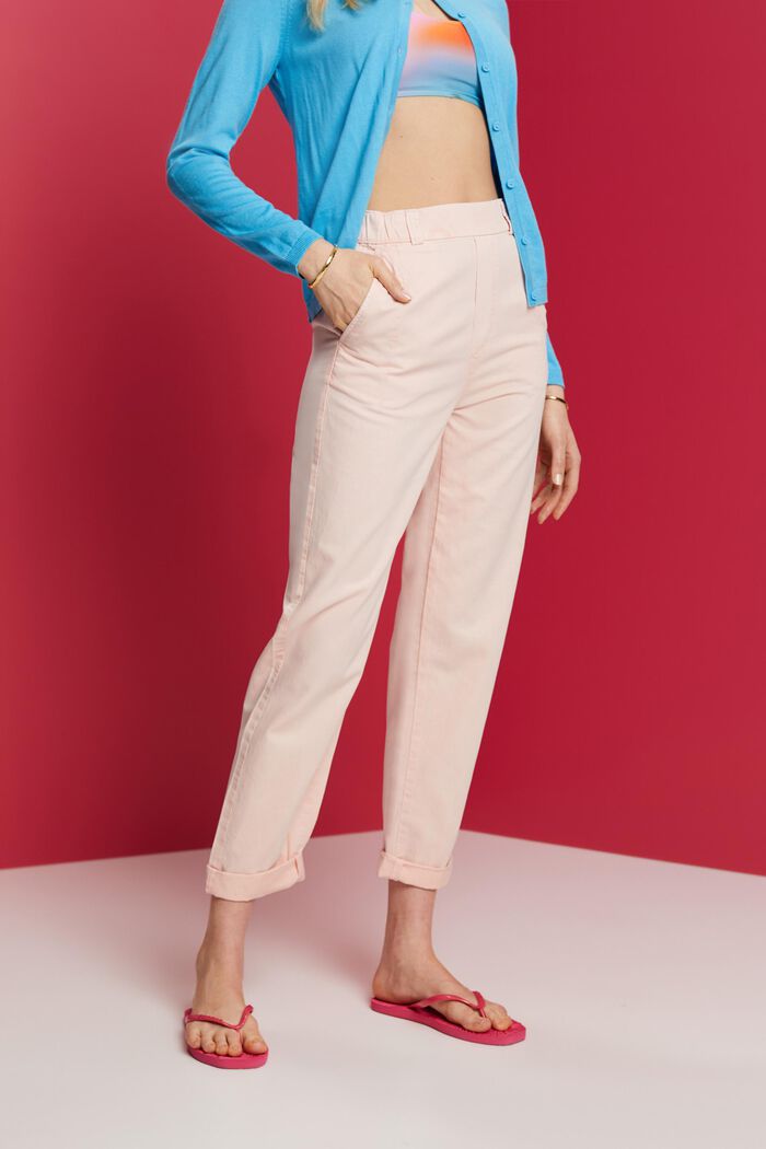 Chino Pull-On Cropped Pants, LIGHT PINK, detail image number 0