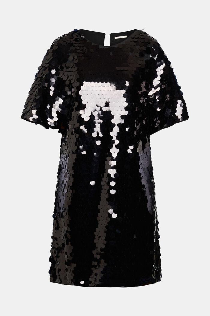 Big sequin mini dress, LENZING™ ECOVERO™, BLACK, detail image number 7