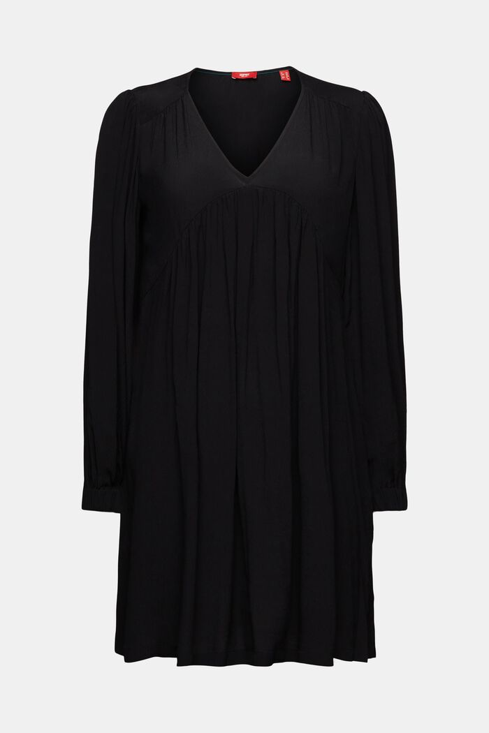 Crinkled Chiffon Mini Dress, BLACK, detail image number 6