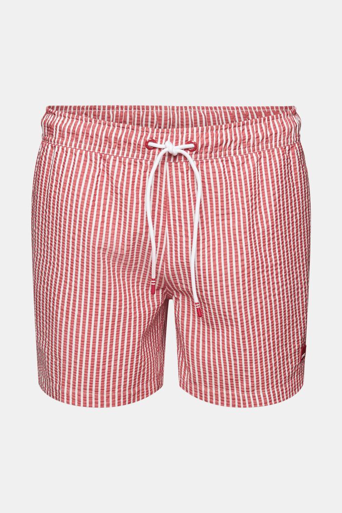 Striped Textured Swimming Shorts, DARK RED, detail image number 5