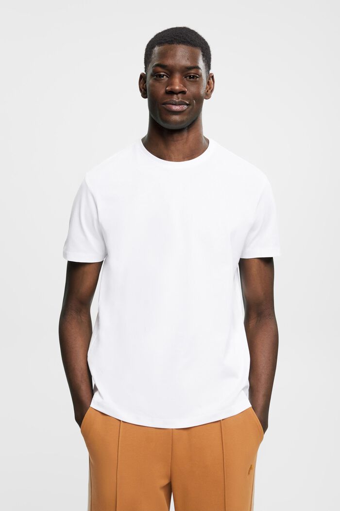 Pima cotton slim fit t-shirt, WHITE, detail image number 0