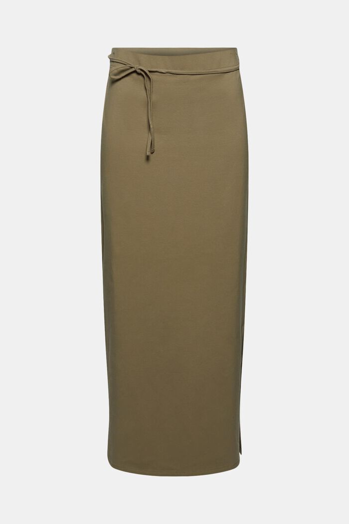 Jersey midi skirt made of organic cotton, LIGHT KHAKI, detail image number 5
