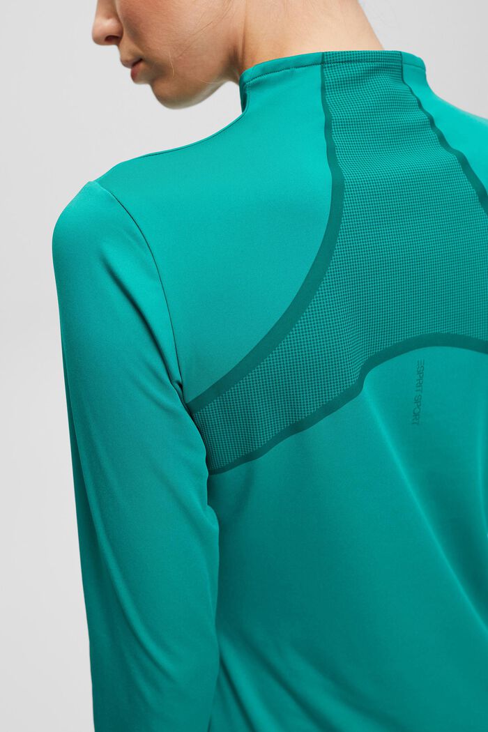 Made of recycled material: long sleeve top with edry, GREEN, detail image number 3