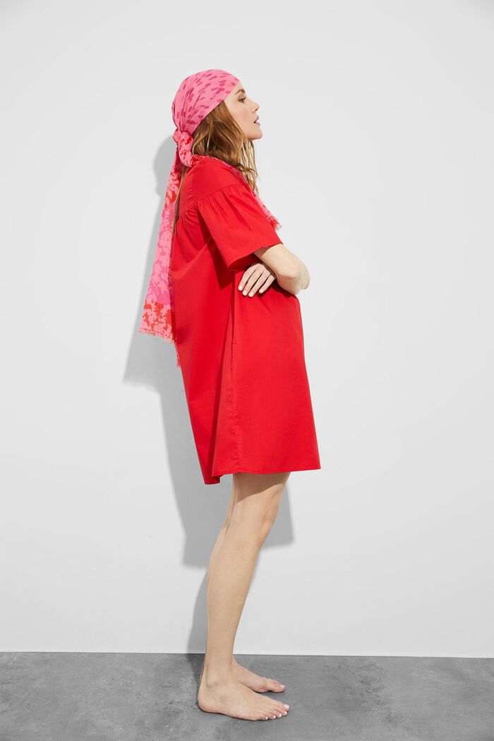 Knee-length shirt dress, RED, detail image number 1