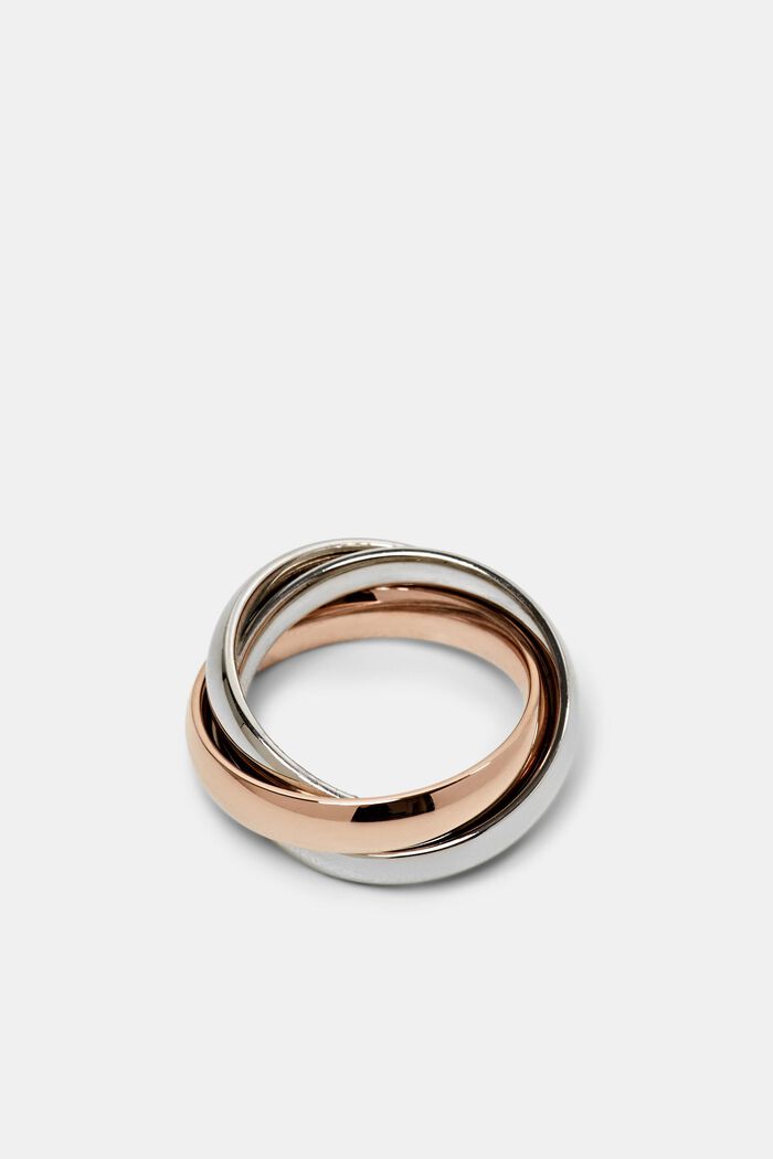 Stainless Steel Trio Ring, ROSEGOLD, detail image number 0