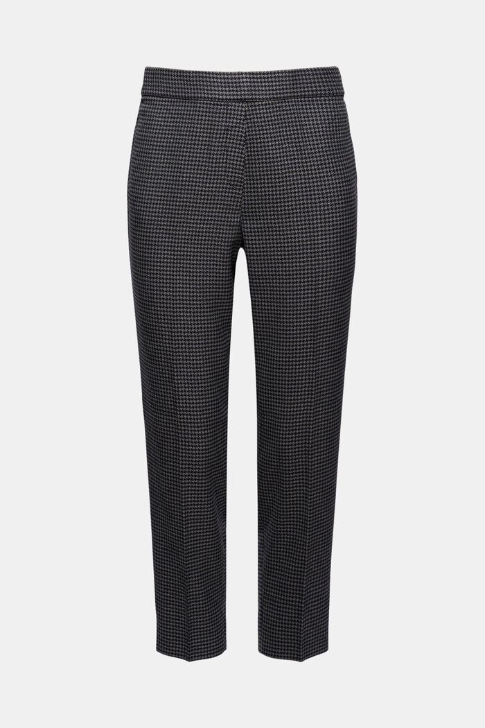 Recycled: patterned stretch trousers, DARK GREY, detail image number 6