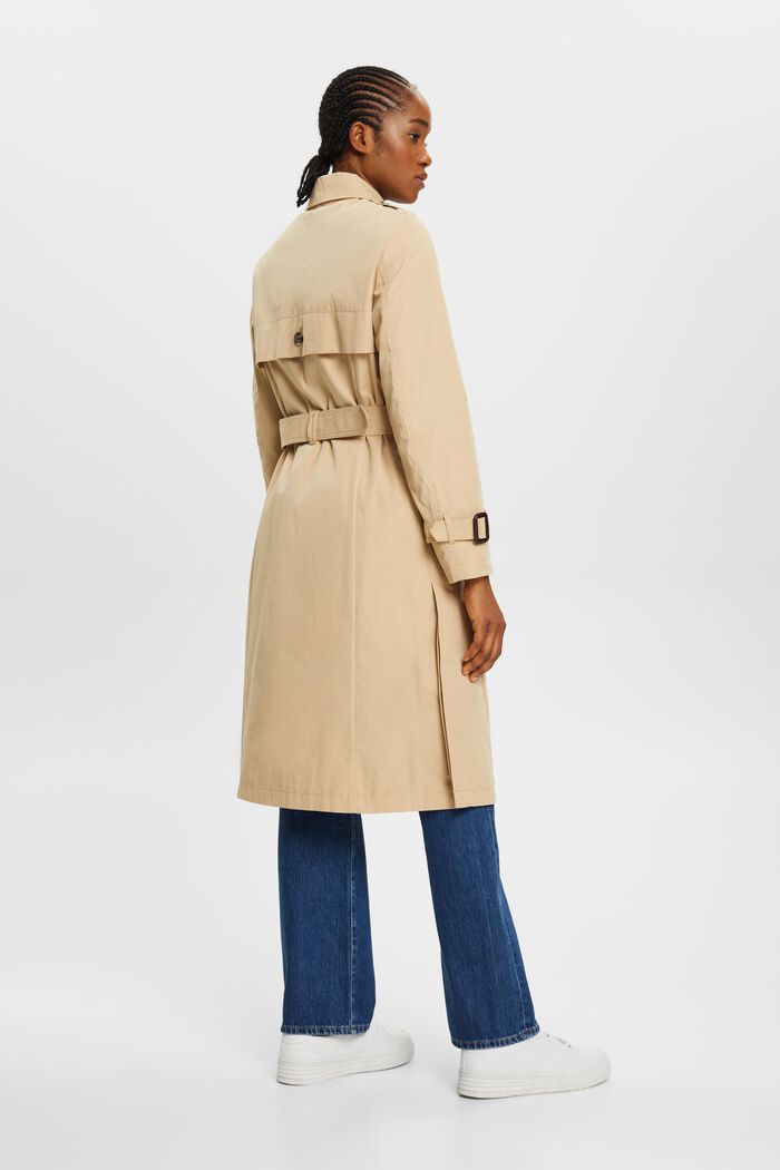Double-breasted trench coat with belt, SAND, detail image number 3