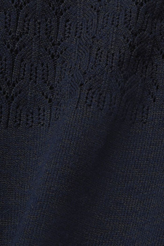 Short-sleeved mouliné sweater, NAVY, detail image number 5