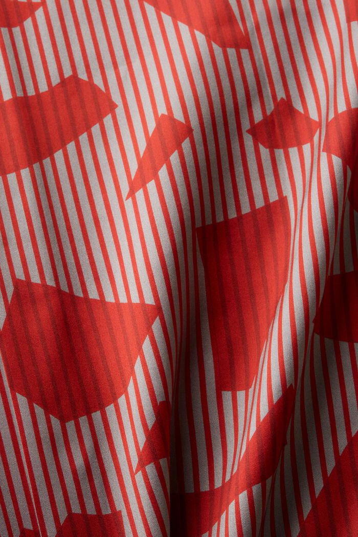Silk Printed Button-Up Shirt, DARK RED, detail image number 5