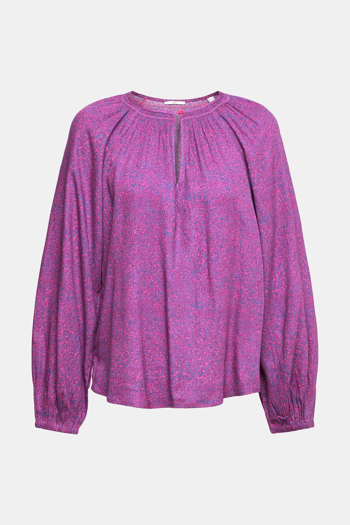 Printed blouse, LENZING™ ECOVERO™, PINK FUCHSIA, overview