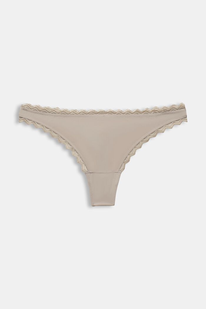 Hipster thong with lace border, LIGHT TAUPE, detail image number 3