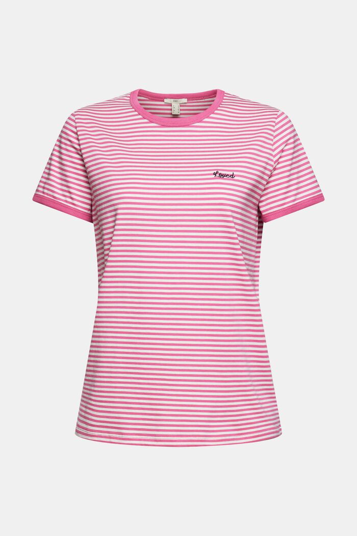 Striped T-shirt in organic cotton, PINK, detail image number 5