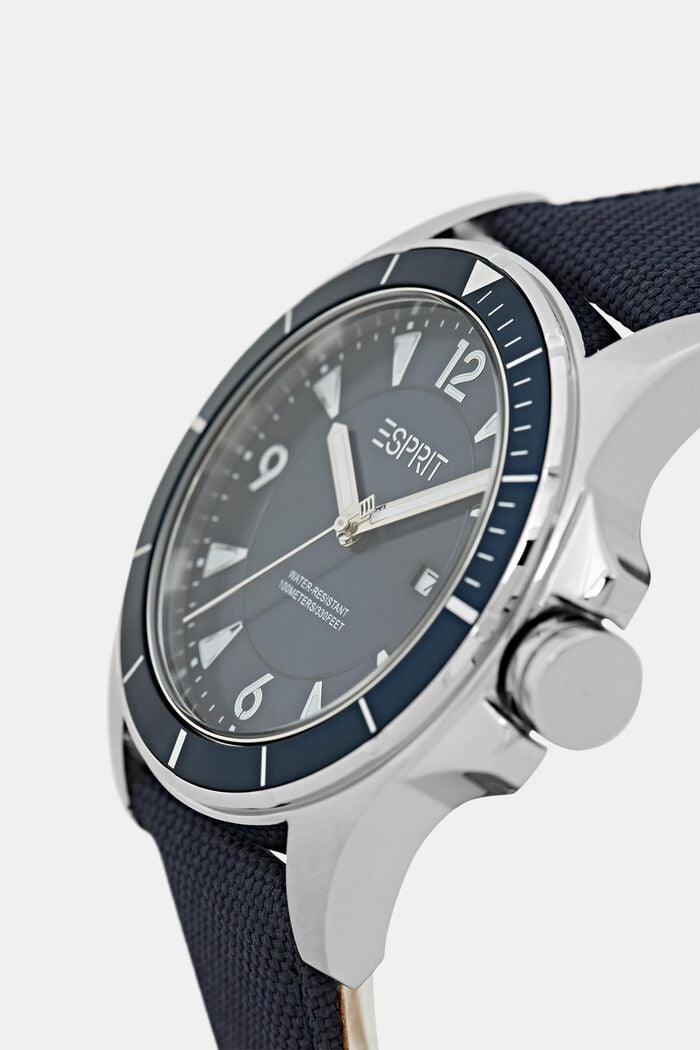 Stainless steel watch with luminous indices, NAVY, detail image number 1