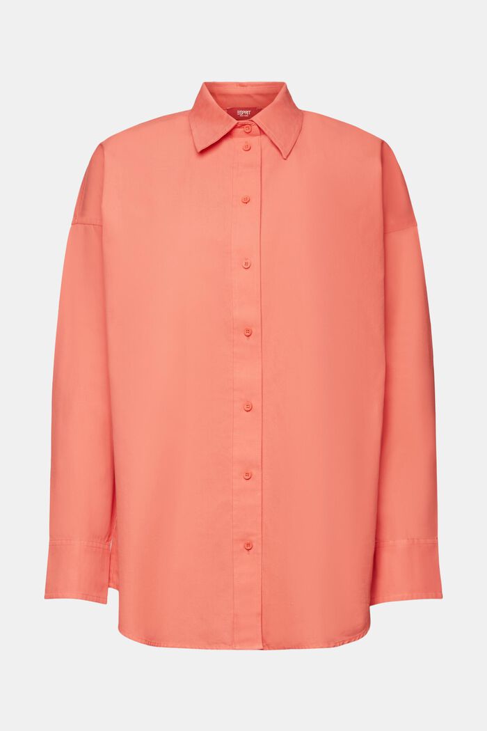 Cotton-Poplin Shirt, CORAL RED, detail image number 5