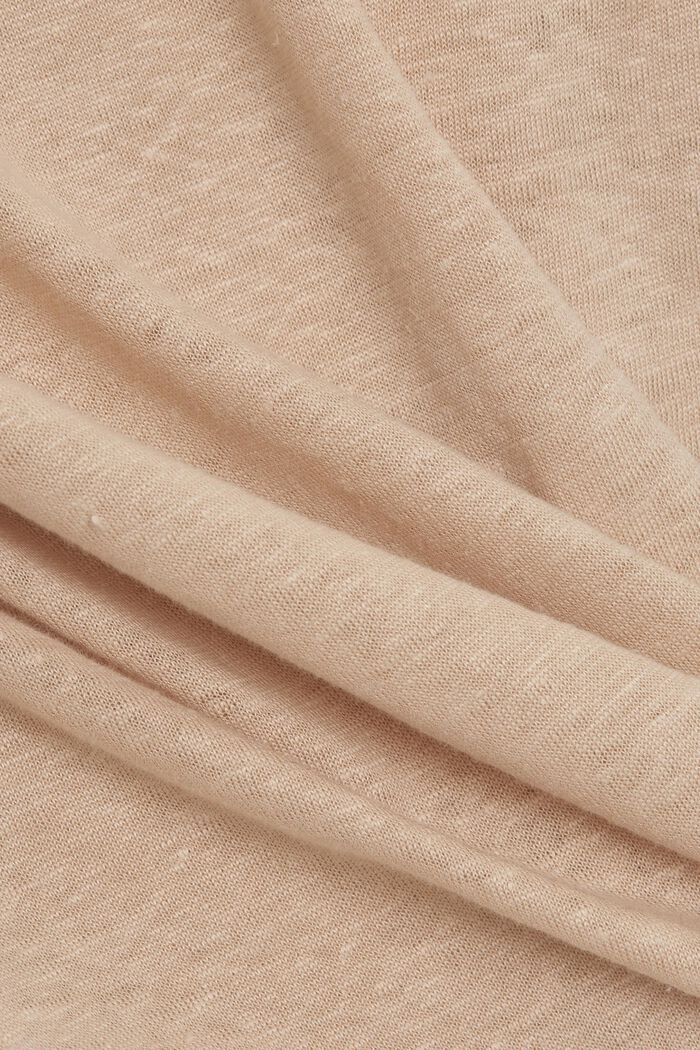 Made of linen: Basic T-shirt, DUSTY NUDE, detail image number 4