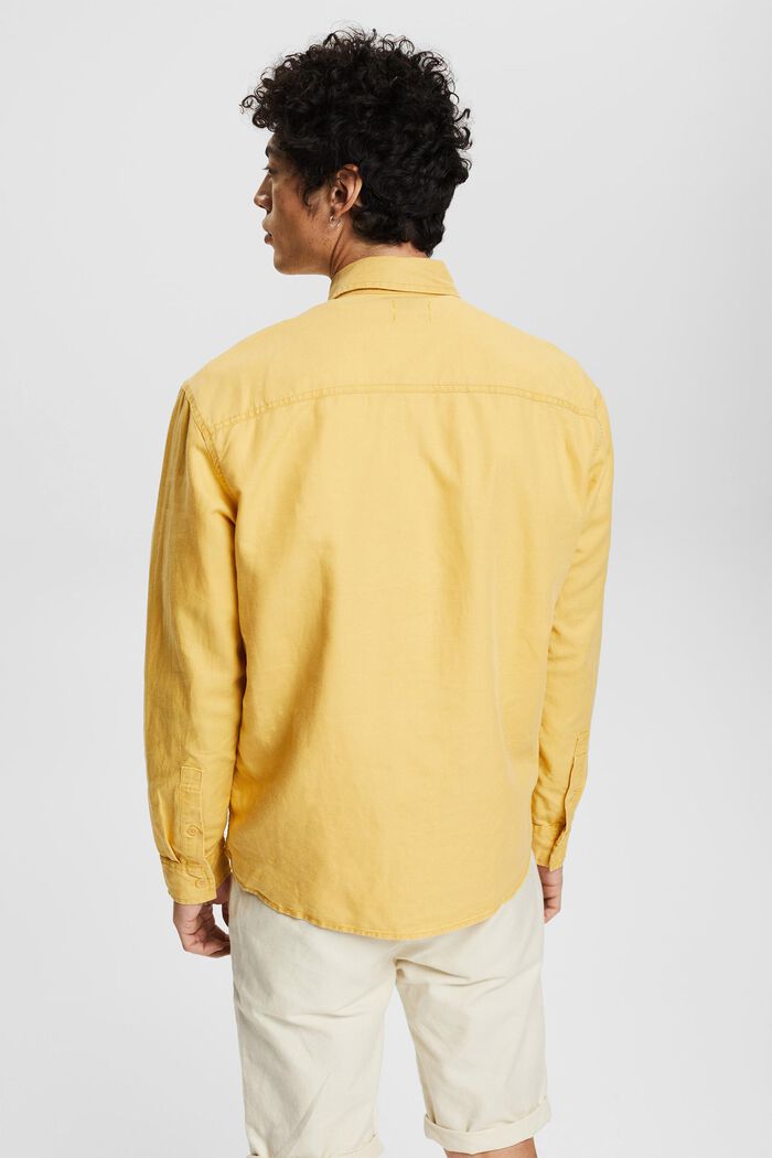 Made of blended linen: Oversized shirt, YELLOW, detail image number 3