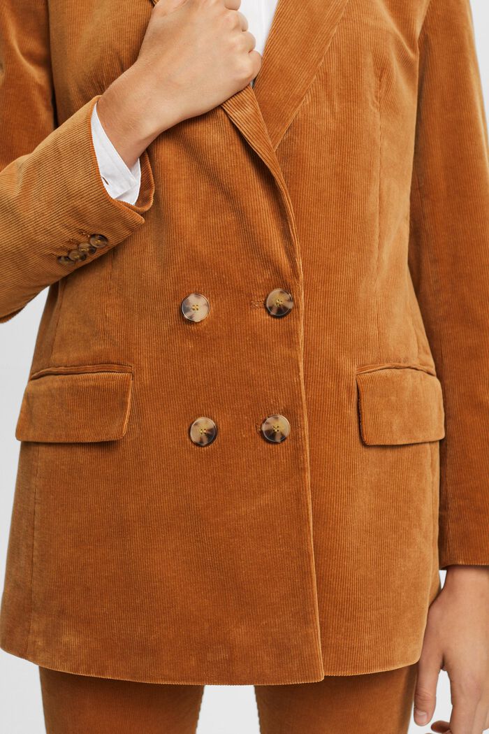 Double-Breasted Corduroy Blazer, CARAMEL, detail image number 2