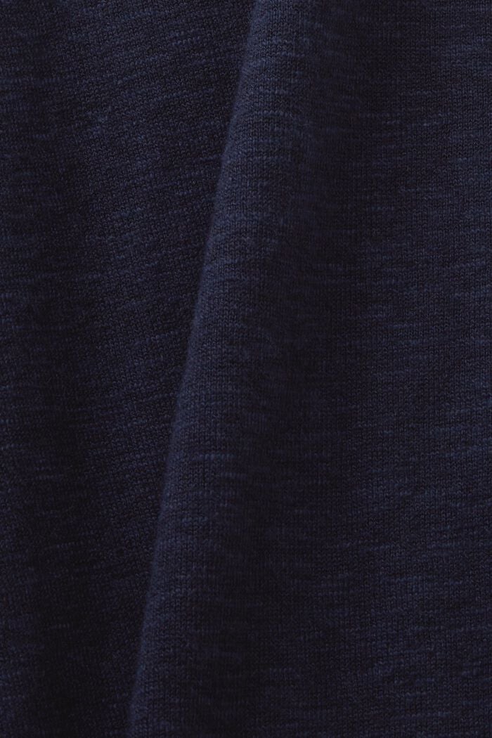 Cotton-Linen Crewneck Sweater, NAVY, detail image number 4