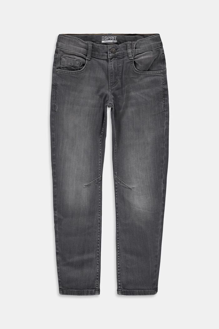 Stretch jeans with a width-adjustable waistband