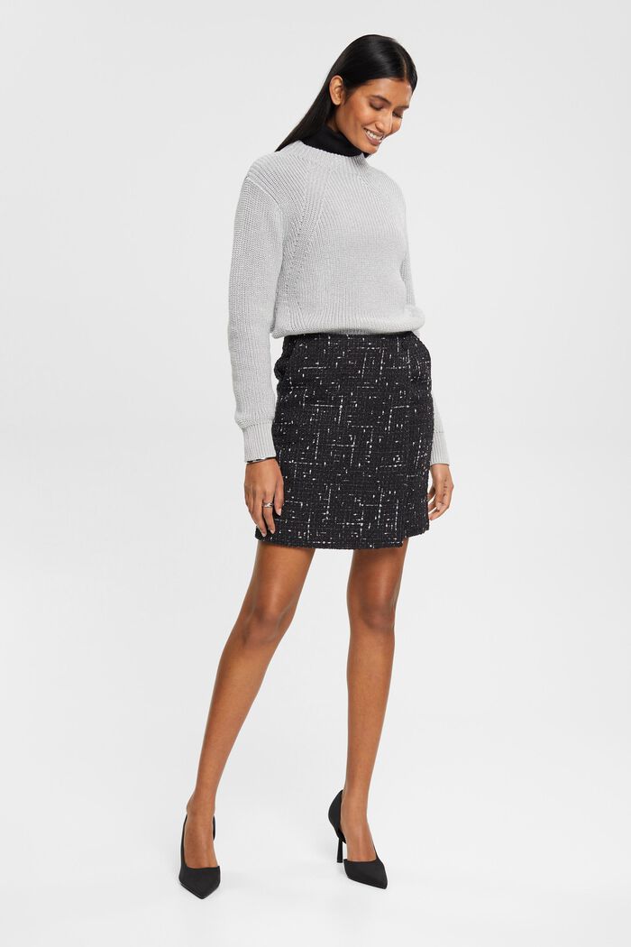 Bouclé mini skirt, BLACK, detail image number 4