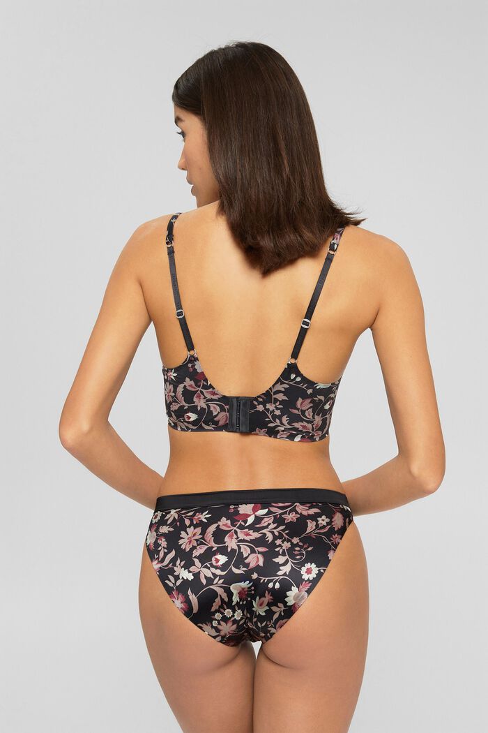 Padded soft bra with print, BLACK, detail image number 1