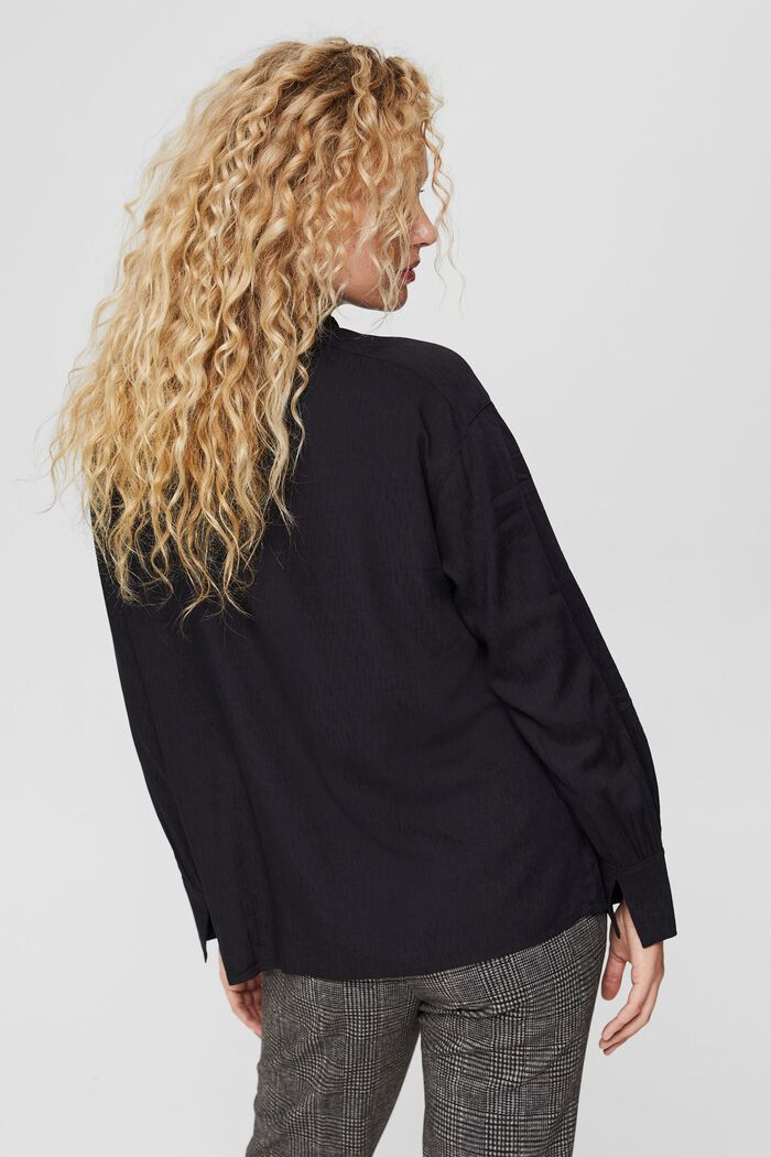 Textured pattern blouse, LENZING™ ECOVERO™, BLACK, detail image number 3
