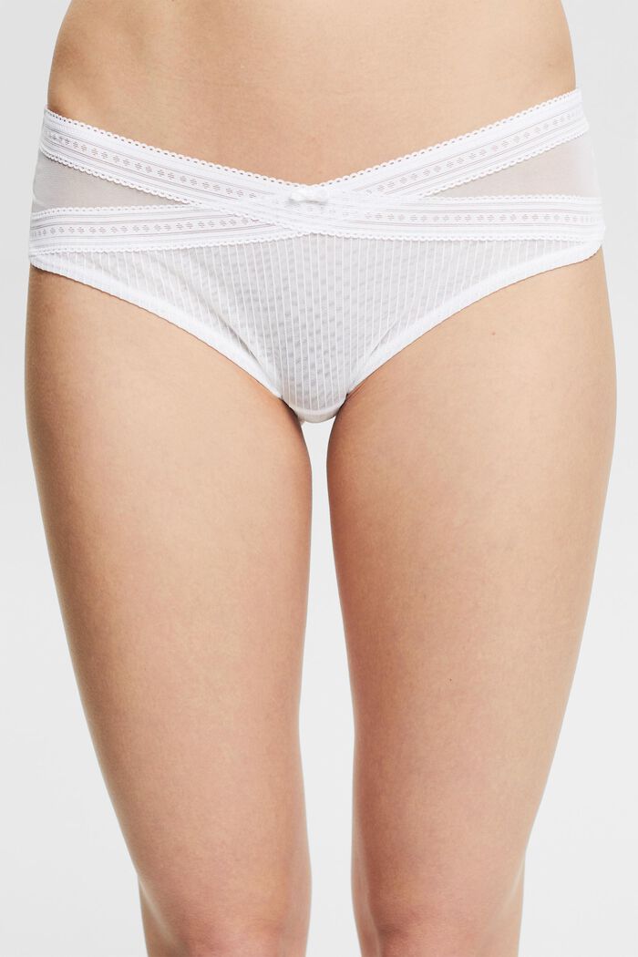 Hipster shorts with patterned lace, WHITE, detail image number 2