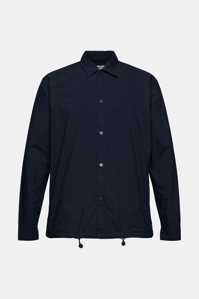 Shirt with stretchy drawstring ties, NAVY, overview