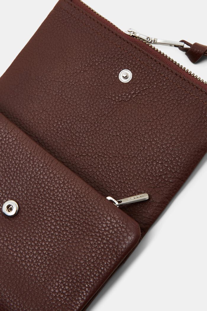 Fold-Over Leather Wallet, BROWN, detail image number 1