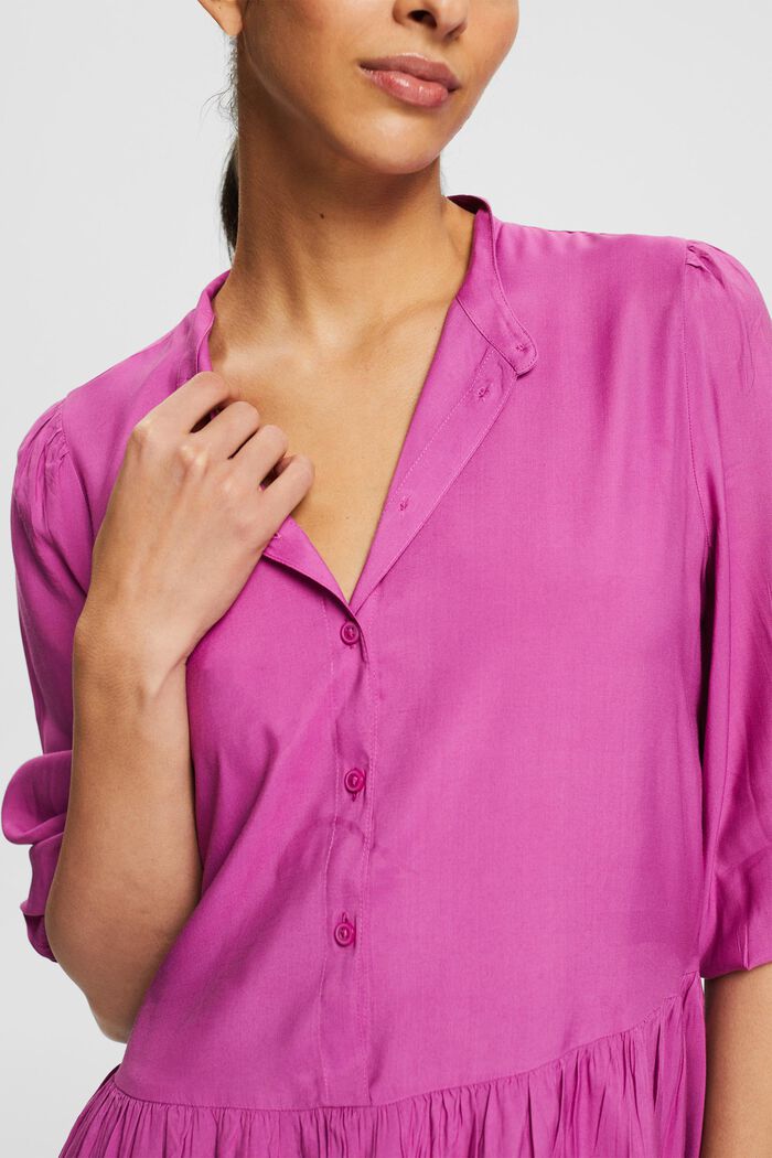 Shirt blouse made of 100% viscose, PINK FUCHSIA, detail image number 3