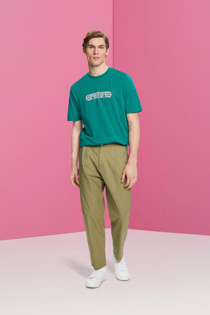 Relaxed fit t-shirt with logo print, EMERALD GREEN, detail image number 4