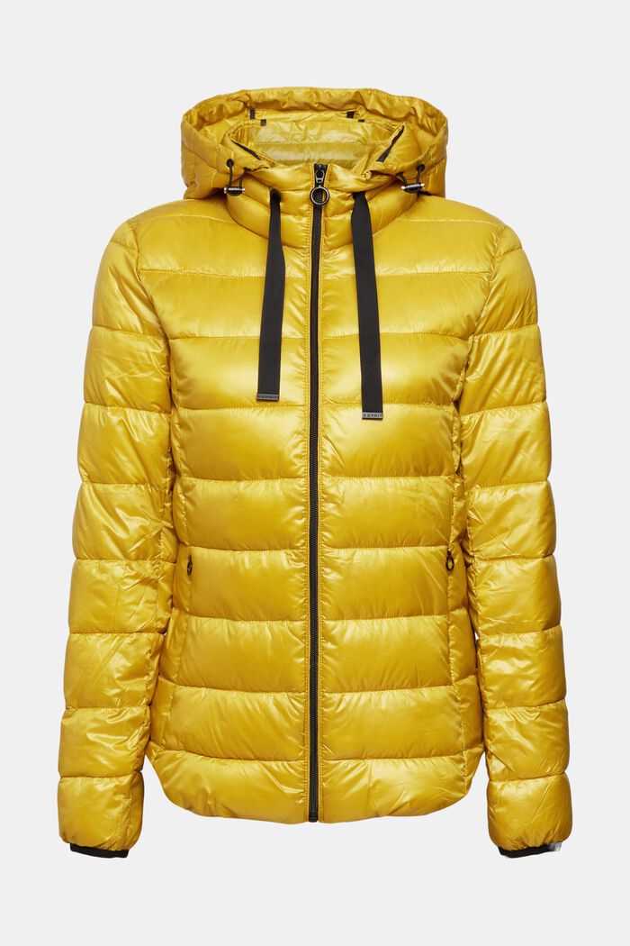 Quilted jacket with detachable hood, DUSTY YELLOW, detail image number 2