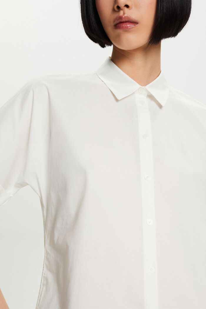 Short Sleeve Cotton Poplin Shirt, OFF WHITE, detail image number 4