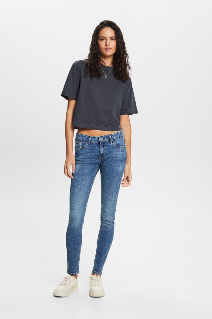 Recycled: mid-rise skinny fit stretch jeans, BLUE MEDIUM WASHED, detail image number 1