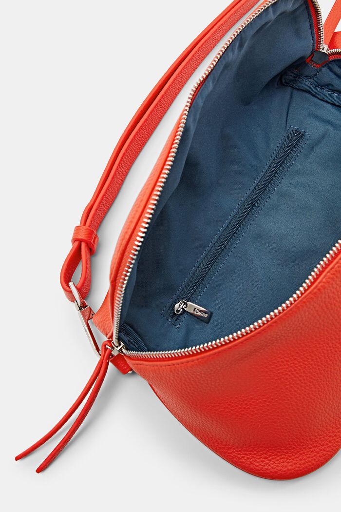 Vegan Leather Crossbody Bag, BRIGHT ORANGE, detail image number 3