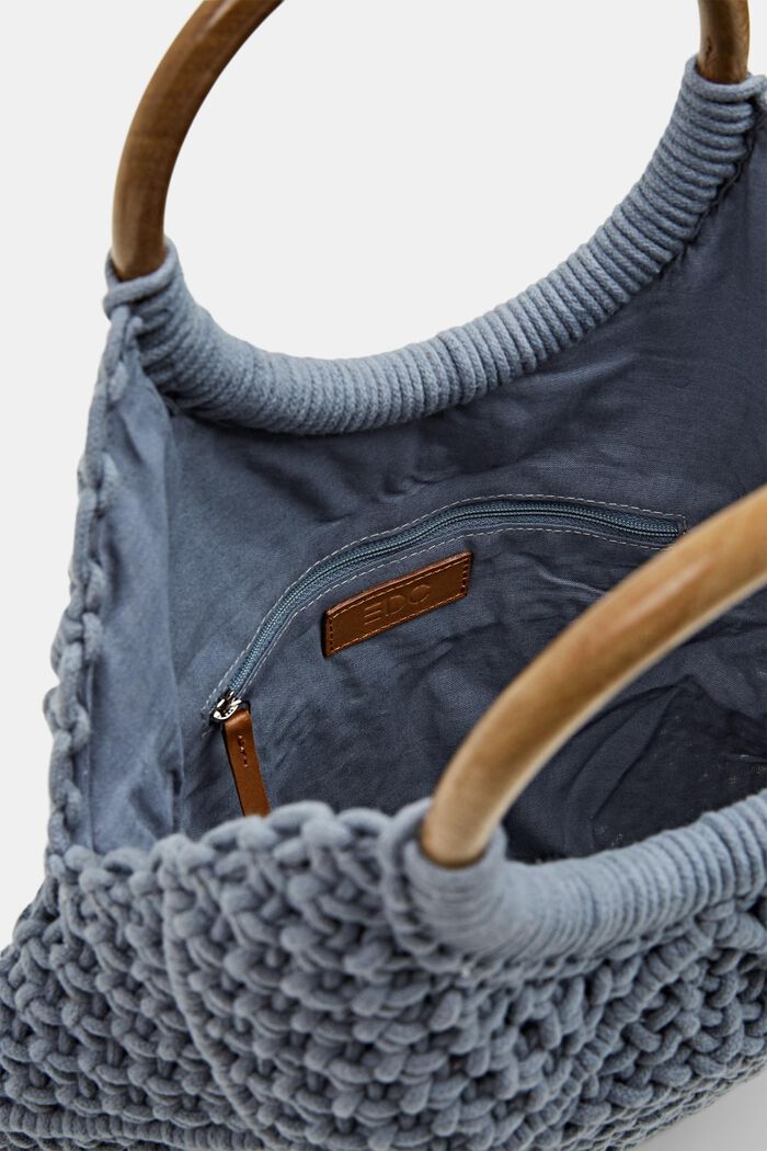 Crocheted tote bag, LIGHT BLUE, detail image number 4