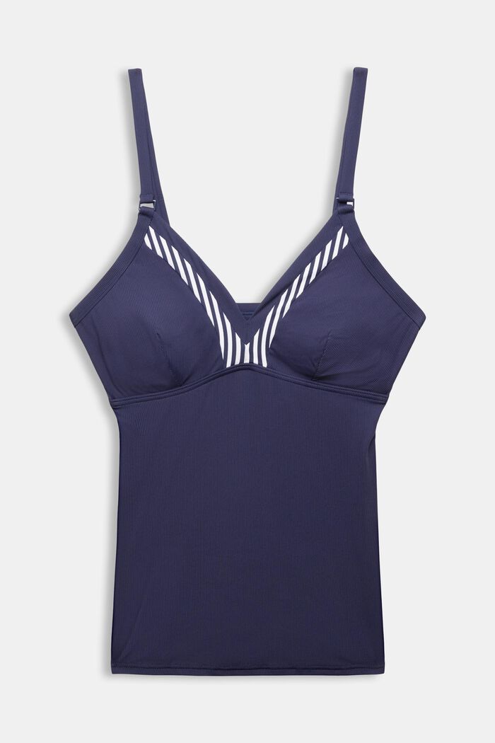 Striped Tankini Top, NAVY, detail image number 5
